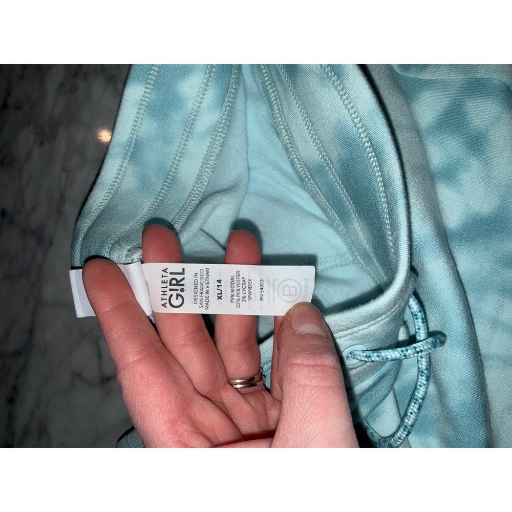 Athleta Girl Tie‎ Dye Joggers Sweatpants Kids XL 14 Blue White Activewear - Picture 5 of 6